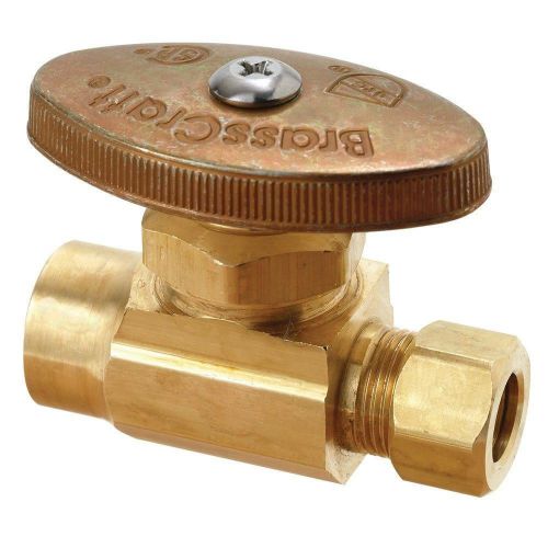 BrassCraft R14X-R1 1/2&#034; x 3/8 in OD Tube Outlet Brass Multi-turn Straight Valve