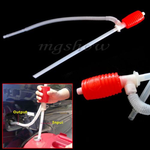 1xPortable Manual Car Siphon Hose Liquid Gas Oil Water Transfer Hand Pump Sucker