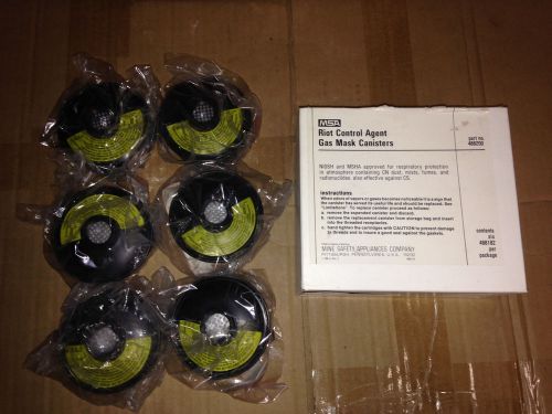 NEW -- (1) BOX (6) PCS -- MSA 488200 488182 RIOT CONTROL GAS MASK CANISTERS