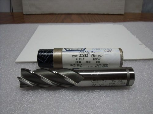 3/4&#034; x 3/4&#034; x 2” x 4-1/4&#034; 4 FL COAC24-5A M42 Weldon End Mill-W33