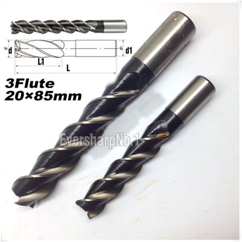 High Quality Lot 1pcs HSS 3Flutes Long End Mill Cutting Dia 20mm Length 140mm