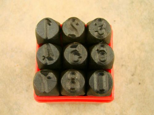 3/8&#034; 10mm 9 number punch stamp set metal-steel-die-hand-trailer-serial-big for sale