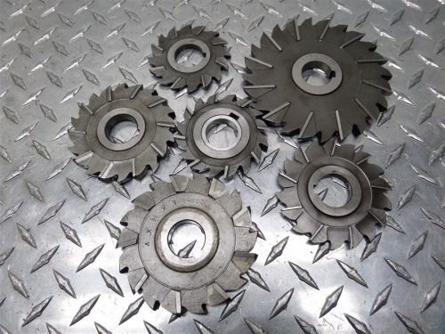 LOT OF 6 SAW BLADES 3&#034; TO 5&#034; DIAMETER w/ 1&#034; ARBOR DIAMETER