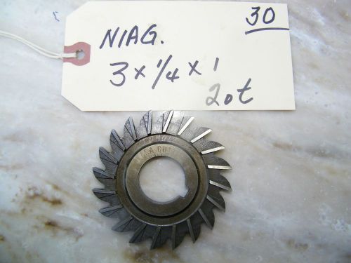 NIAGARA - STRAIGHT SIDE MILLING CUTTER- USA -  3 X 1/4 X 1 - 20 TEETH