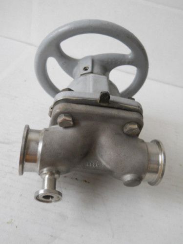 Stainless Steel ITT Diaphragm Valve 1.50&#034; Tri Clover Sanitary Clamp 6&#034; Wheel SS