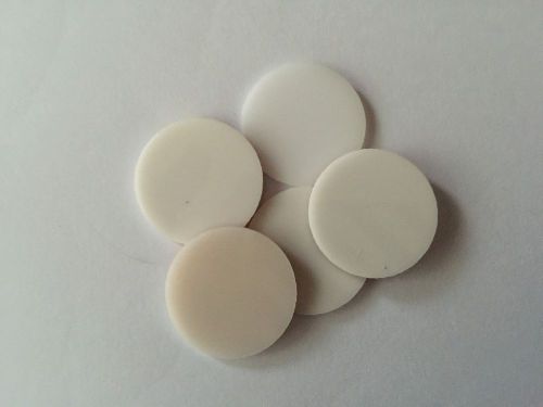 50 pcs 7/8&#034; dia. x 1/16&#034;  laser cut white  cell cast plexiglass disks for sale