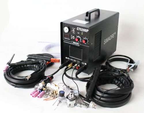 SIMADRE 110/220V PILOT ARC 50AMP PLASMA CUTTER 200A TIG ARC MMA WELDER FT PEDAL