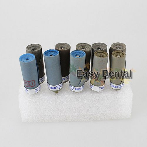 10pcs Sandpaper Polishing Tool Burs Stick Roll Dental Beauty Craft for Rotary