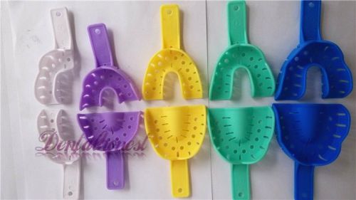 New10PCS Colored Autoclavable Dental Impression Trays Denture Instruments