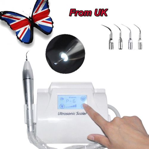 Fiber optic LED light scaling handpiece 4tips Dental Ultrasonic Piezo Scaler- UK