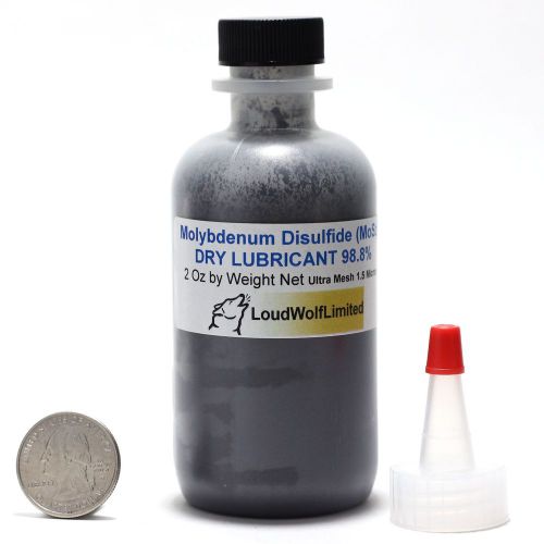 Molybdenum Disulfide Lubricant 1.5 Micron 2 Oz +Dispenser Cap,  SHIPS FAST - USA
