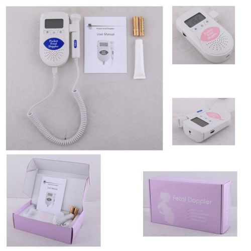 Portable LCD Display Ultrasonic Fetal Doppler with 3.0 mhz Waterproof Probe