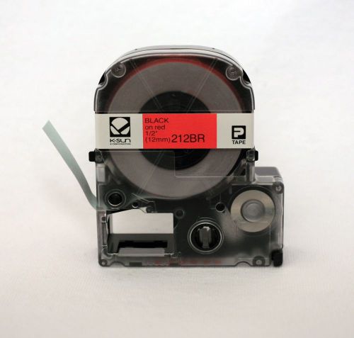 K-Sun 212BR Black on Red Label Tape 1/2&#034; KSun