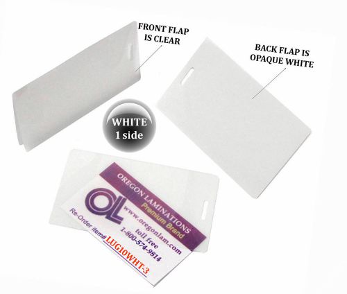 Qty 300 white/clear luggage tag laminating pouches 2-1/2 x 4-1/4 for sale