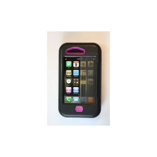 SHARKEYE CASES SC-RC-3PU  IPHONE 3 CASE BLACK W/ PURPLE ACCENTS