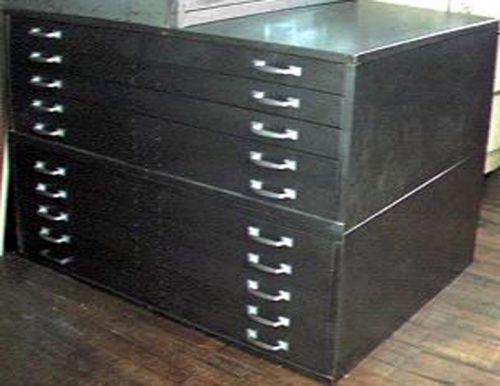 Vintage Industrial Bare Steel Flat File Five Drawer Photo Print Art Organizer