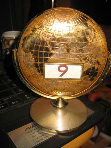 WORLD CALENDAR VINTAGE GLOBE BRASS FLIP CALENDERS