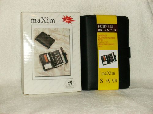 MAXIM PERSONAL BUSINESS ORGANIZER calculator, pen, telephone/addess book n more