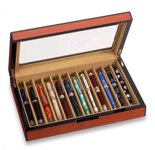 VOX LUXURY 12 PEN CASE WOOD DISPLAY BOX WOODEN HOLDER (X-PC-12-B) $229