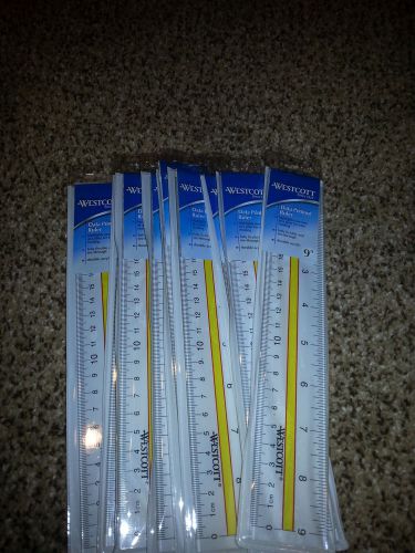 9 Westcott Data Printout Ruler, Flexible/Nonmagnetic, 9&#034;L, 10581 Clear Acrylic