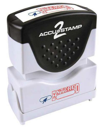 New cosco accustamp2 premium shutter stamp microban 2 color red blue ink entered for sale