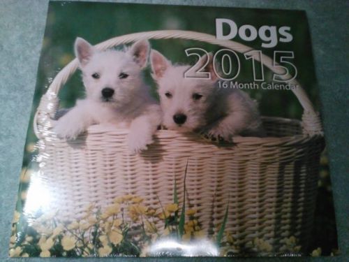 New Dogs 16 Month Calendar 2015 Office work job home 11&#034;X 12&#034;