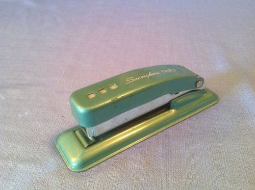 VINTAGE SWINGLINE CUB STAPLER TEAL TURQUOISE GREEN METAL OFFICE WORKING SUPPLY