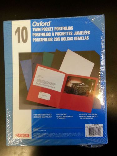 Oxford Light Blue Twin-Pocket Portfolios - 10 pk