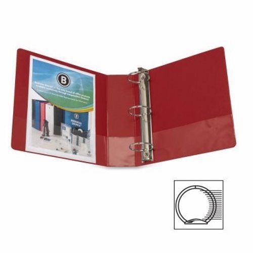 Business Source Round Ring Binder, w/ Pockets, 3&#034;, Red (BSN28770)