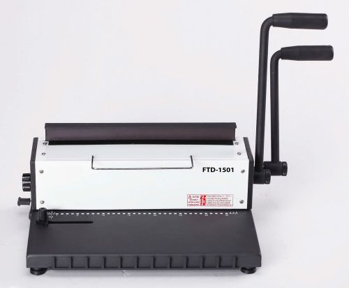 Heavy Duty Wire Binding Machine,Double Wire-O Binder,Metal Base,Manual,3:1 Pitch