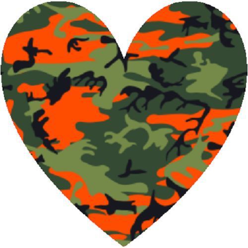 30 Custom Orange Camo Heart Personalized Address Labels