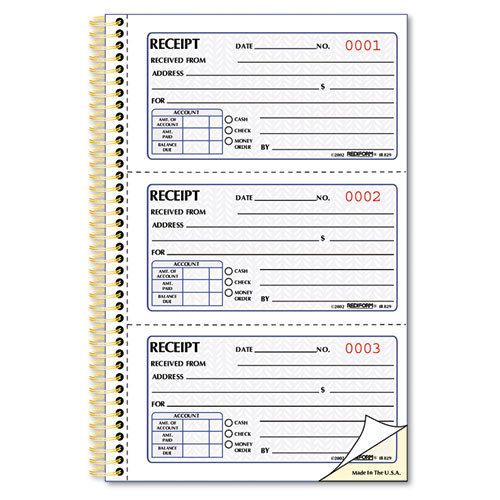 24 Rediform Money Receipt Books, 2 3/4 x 5, Two-Part Carbonless, 225 Sets/Book