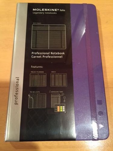 SEALED Moleskine Hard Professional Notebook Large FOLIO PURPLE NEW