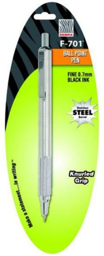 Zebra F-701 Stainless Steel Retractable Ballpoint 0.7mm Black