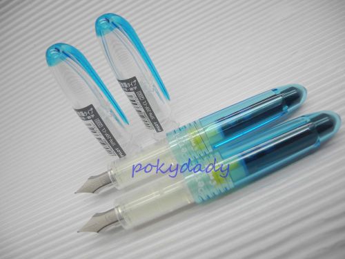 3pcs Pilot SPN-20F Petit fine nib Fountain pen Clear  Blue ink