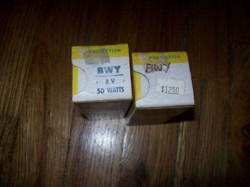 2 NOS GE  BWY  PROJECTOR BULB/LAMP 8 VOLT 50 WATT 100 HOURS