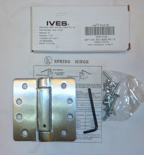 Ives 3sp1 4&#034; x 4&#034; 652 us26d rc-1/4&#034; spring hinge standard door satin chrome new for sale