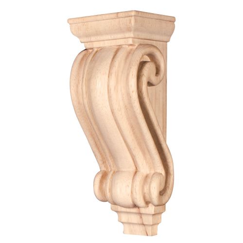 Petite Traditional Wood Corbel. 2-5/8&#034; x 2-5/8&#034; x 7&#034;. Rubberwood