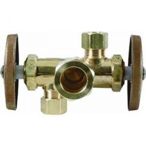 DUAL OUTLET VLV 5/8CMPX3/8X1/4 BRASS CRAFT Water Supply Line Valves CR1900DVXR