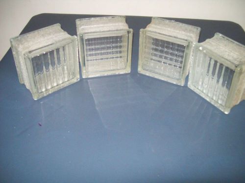 LOT OF 4 GLASS VINTAGE BLOCKS