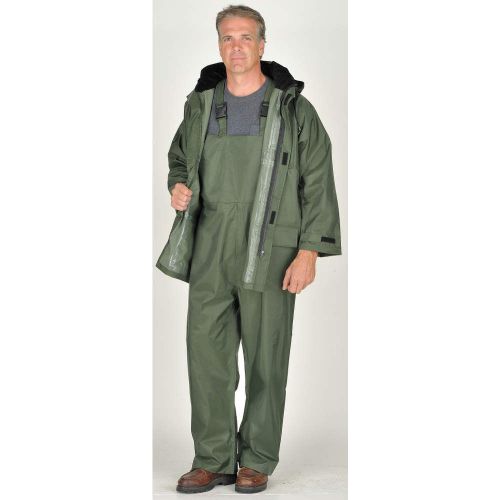 3-Piece Rainsuit with Hood, Green, L 2900G-L