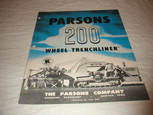 1947 PARSONS MODEL 200 WHEEL TRENCHLINER SALES BROCHURE