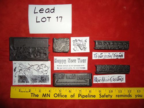 Old Vintage Letterpress Metal LEAD Printers Blocks CHRISTMAS HOLIDAY #17