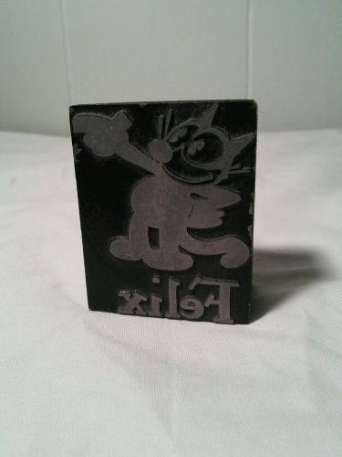 Printing Letterpress Printers Block, Felix the Cat, Cartoon Character