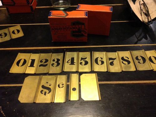 Vintage BRASS STENCILS Adjustable 1&#034; STORE PRICING NUMBERS