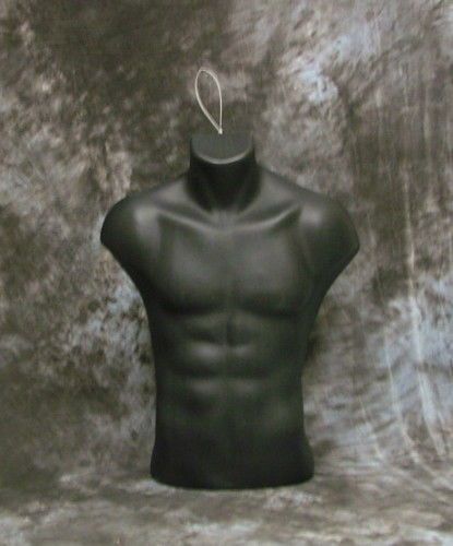 35&#034; 28&#034; 32&#034; MALE 1/2 TORSO MANNEQUIN BLACK #5027