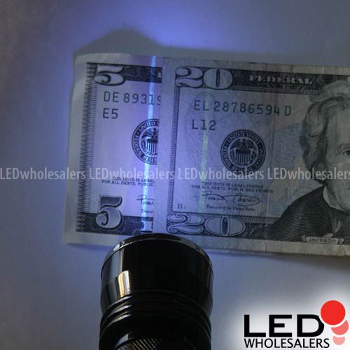 Money ID Passport Detector 385 nm UV 9 LED Flashlight