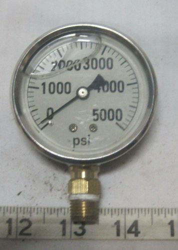 Stainless Steel  2-1/2&#034; Dia.Hi-Pressure Gauge 0-5000 PSI ,1/4&#034; NPT