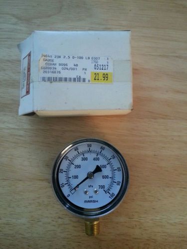 Marsh / Bellofram: J4648 Guage. 2.5 STD, 1/4 NPT 0/100 PSI &amp; KPA