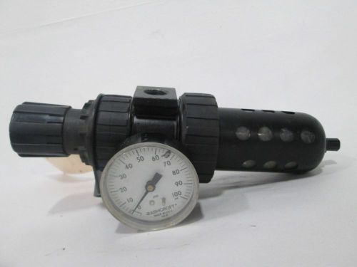 PARKER 07E36C13AC W/ GAUGE 0-100PSI 150PSI 1/2IN NPT PNEUMATIC REGULATOR D289107